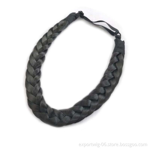 Synthetic Hair Braided Elastic Box Braid Headband Fashion Hairband for Women 12 Colors On Sale Elastic Hairband
